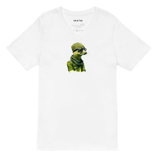 V-Neck T-shirt - My name is kat, meerkat